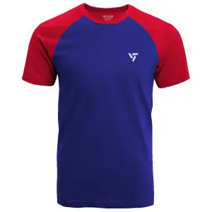 Royal Blue & Electric Red Sports T Shirt