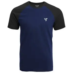 [TS_BLUE_0002] Navy Blue & Jet Black Sports T Shirt